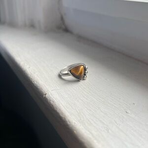 Handmade .925 Sterling Silver Ring Tigers Eye Size 7